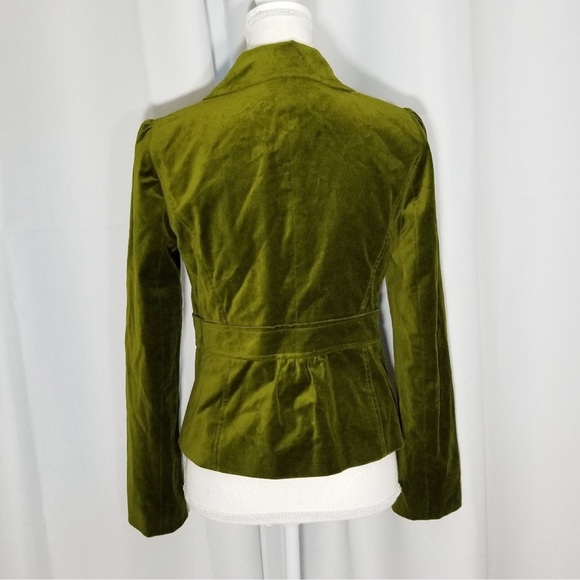 Halogen Green Ruffled Velvet Jacket - Small - Picture 6 of 9